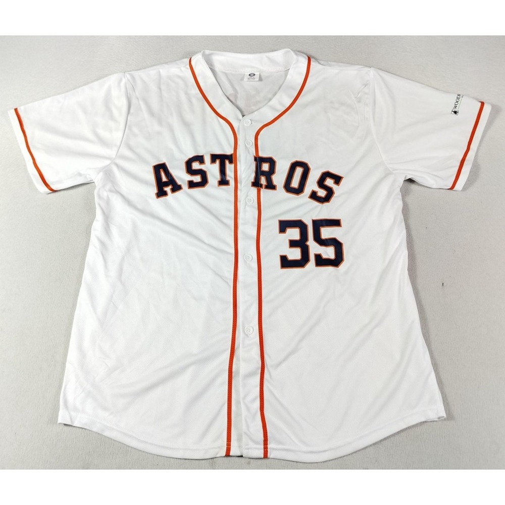 Houston Astros Jersey Mens XL White MLB Baseball Justin Verlander 35 Woodforest